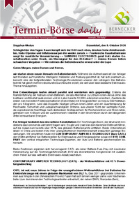 Termin-Börse daily vom 09.10.2026